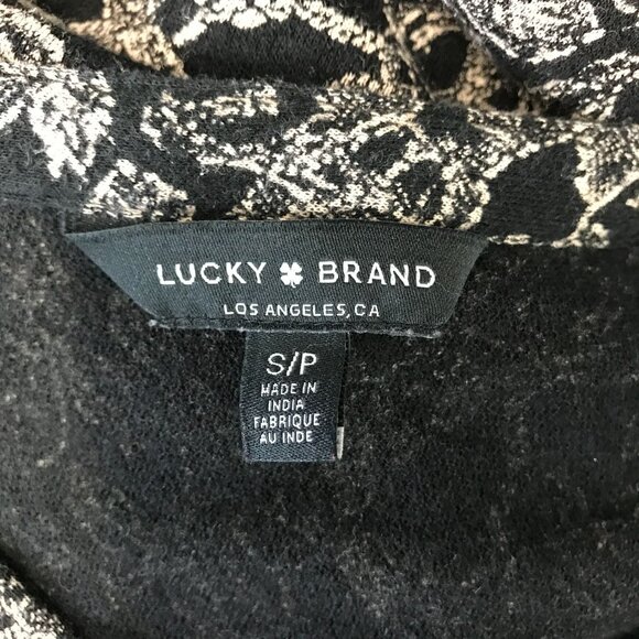 Lucky Brand Womens Black Floral Button Front Balloon Long Sleeve Blouse Size S - Picture 6 of 9